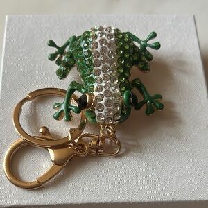 Green and Gold Frog Keychain‎
